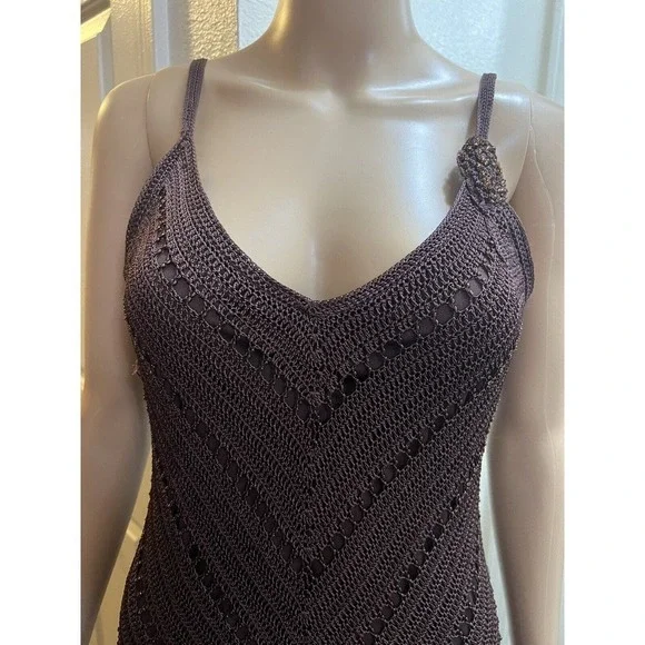 Kroshetta Papillon Womens Beaded Crochet Gown Large Hand Made Embroidered‎ - Picture 4 of 16